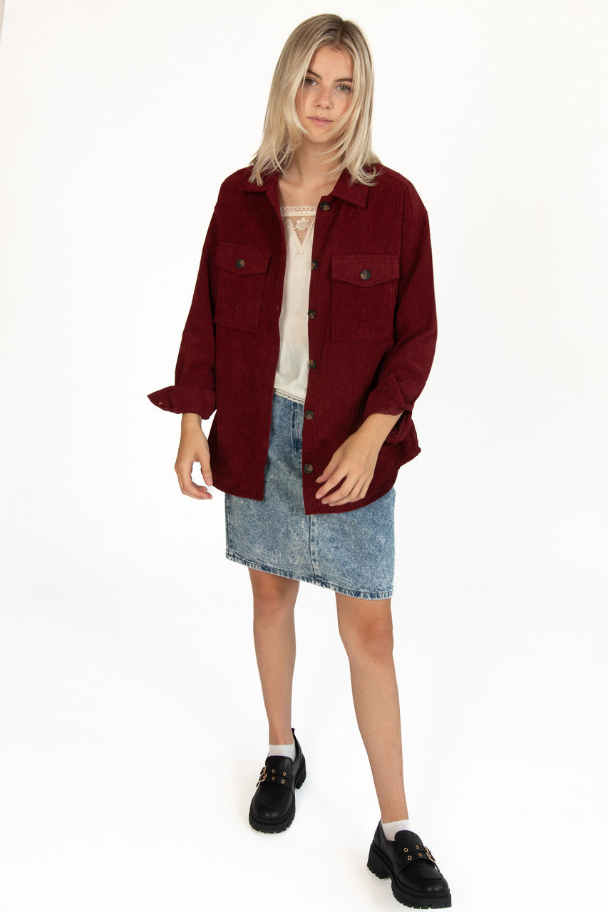 Cabernet Oversized Corduroy Shirt