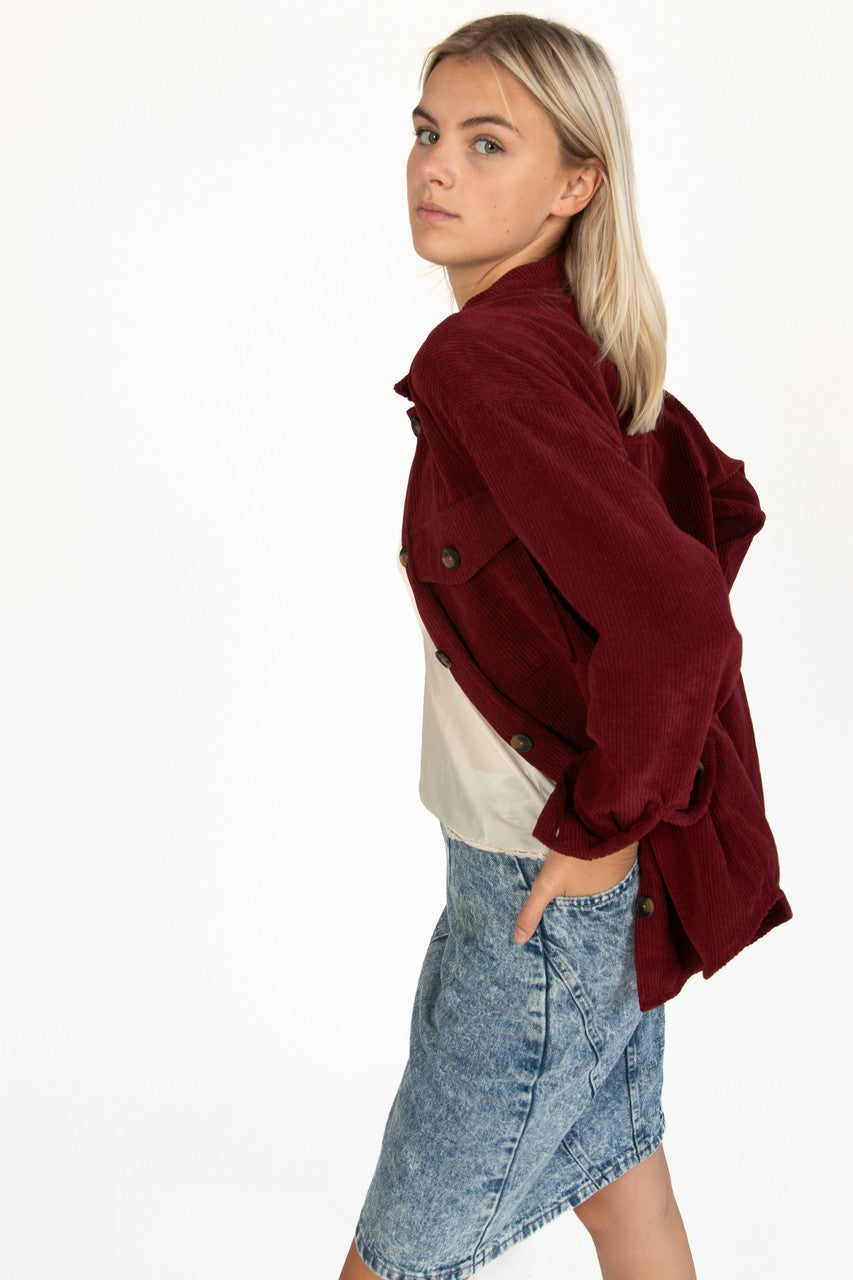 Cabernet Oversized Corduroy Shirt