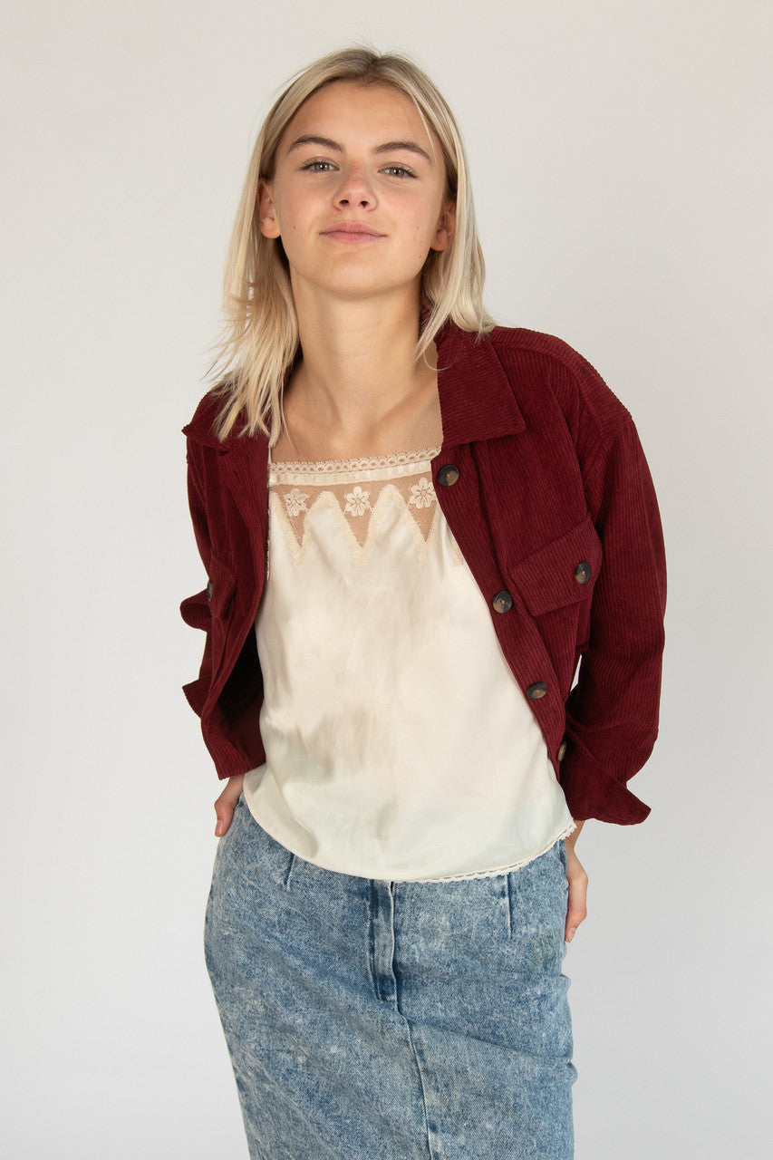 Cabernet Oversized Corduroy Shirt
