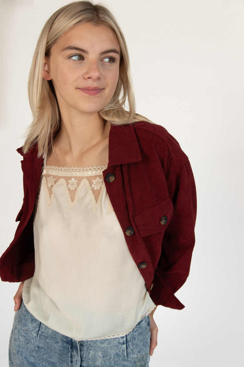 Cabernet Oversized Corduroy Shirt