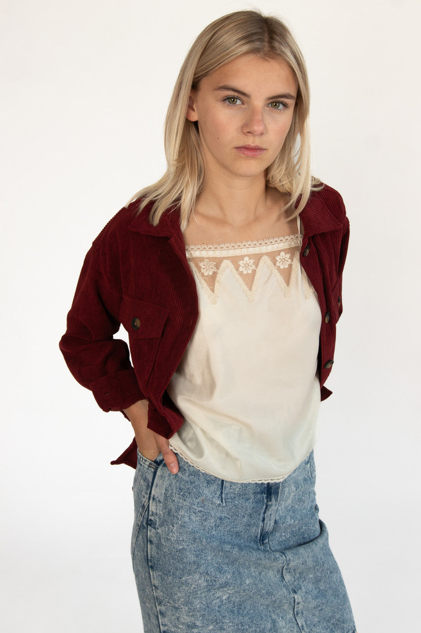 Cabernet Oversized Corduroy Shirt