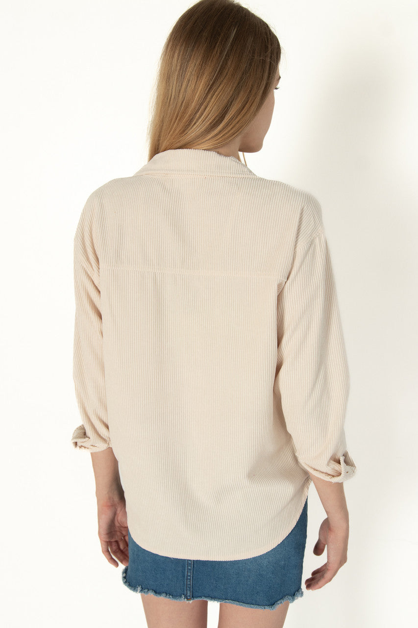 Pale Oversized Corduroy Shirt