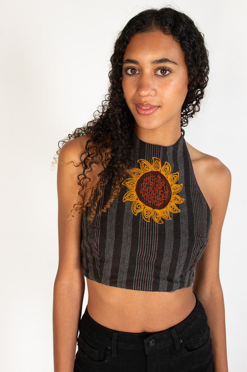 Sunflower Woven Tie Back Halter Top