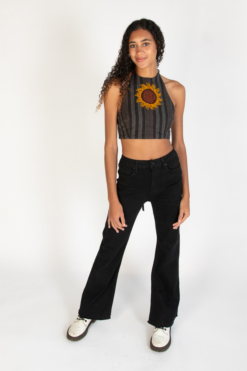 Sunflower Woven Tie Back Halter Top