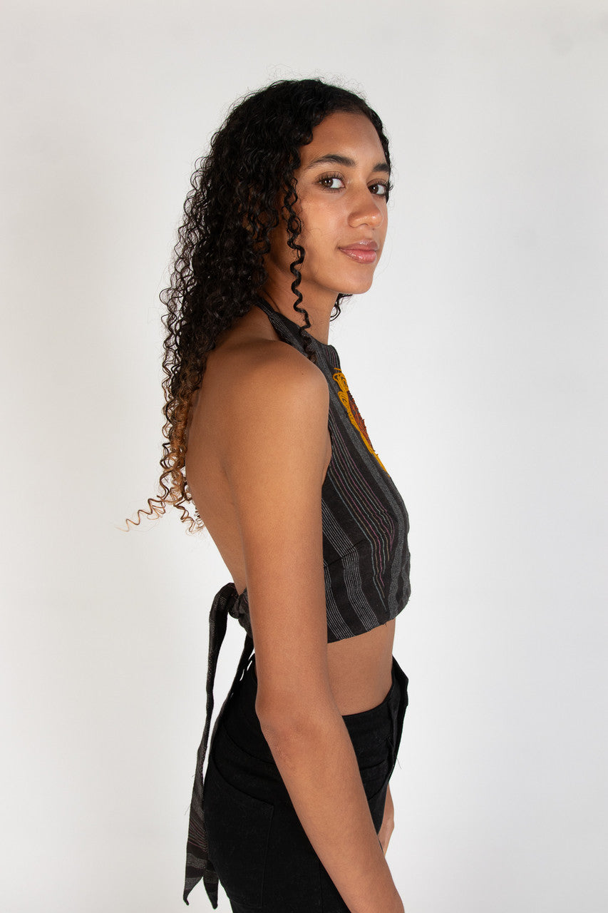 Sunflower Woven Tie Back Halter Top