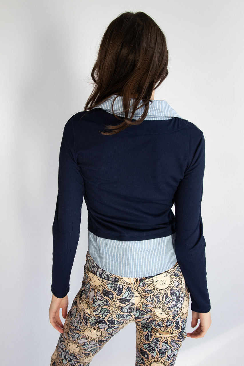 Layered Sweater Blouse Top