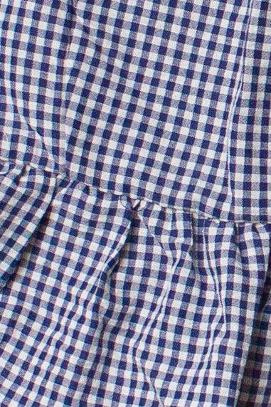 Gingham Peplum Bubble Hem Tank Top