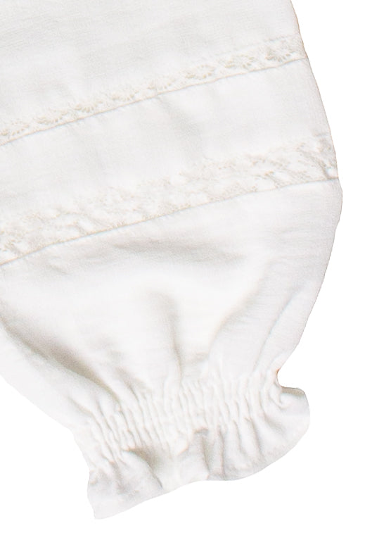 Lace Trim Babydoll Peasant Top