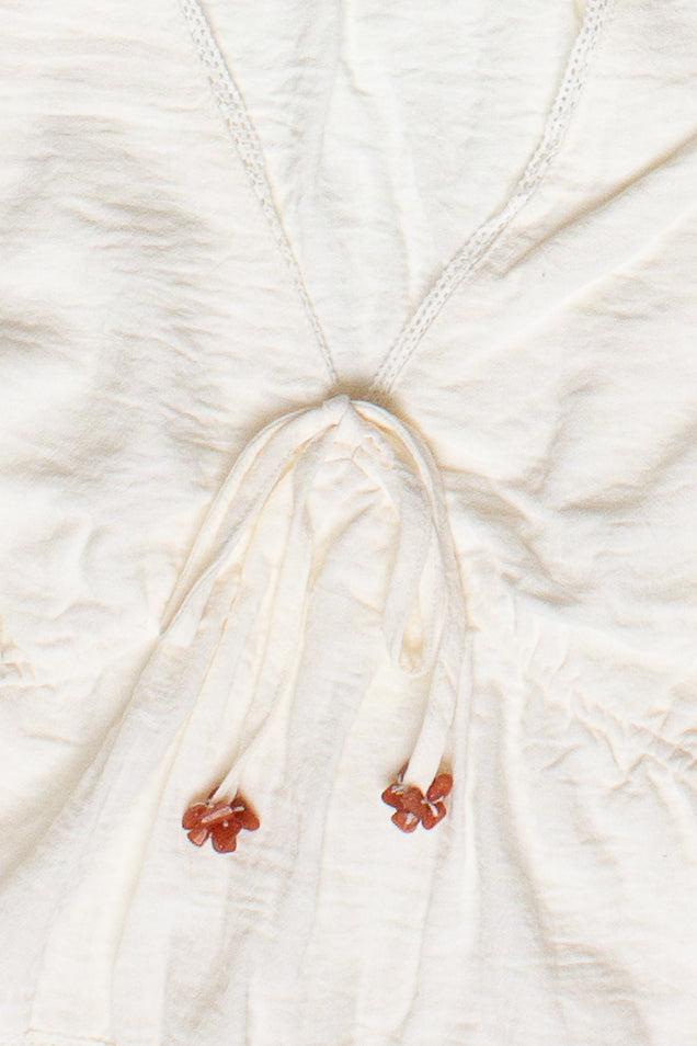 Lace Trim Beaded Tie Babydoll Tank Top