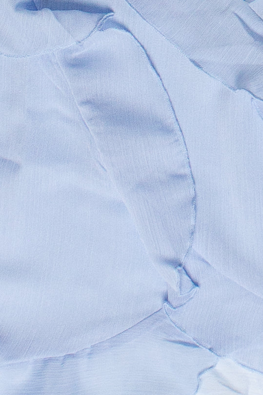 Ruffle Chiffon Cami Tank Top - Light Blue