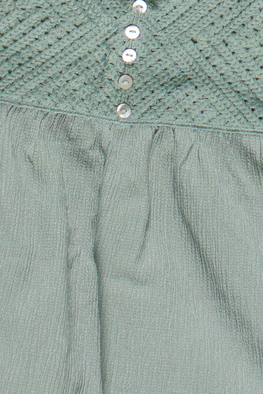 Knit Top Babydoll Tank Top - Sage