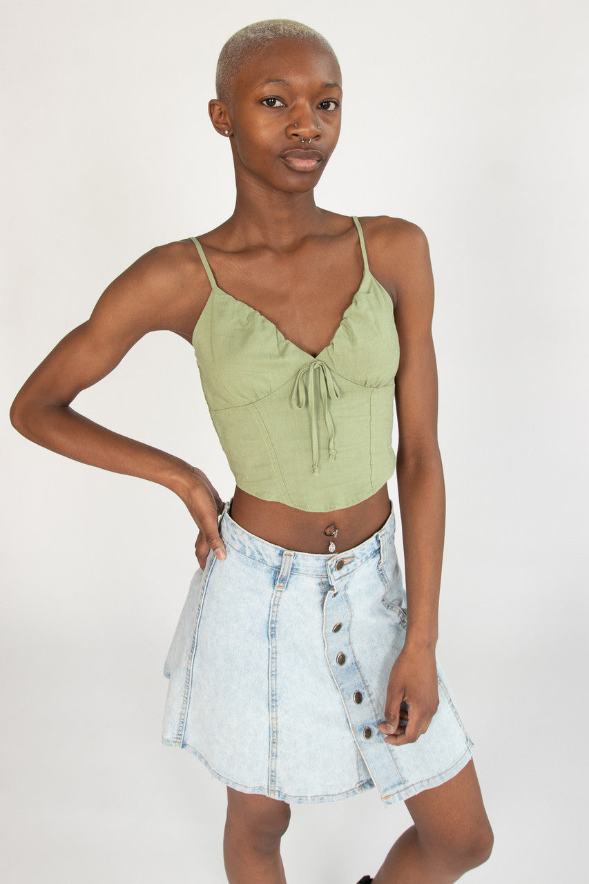 Linen Tie Front Cami