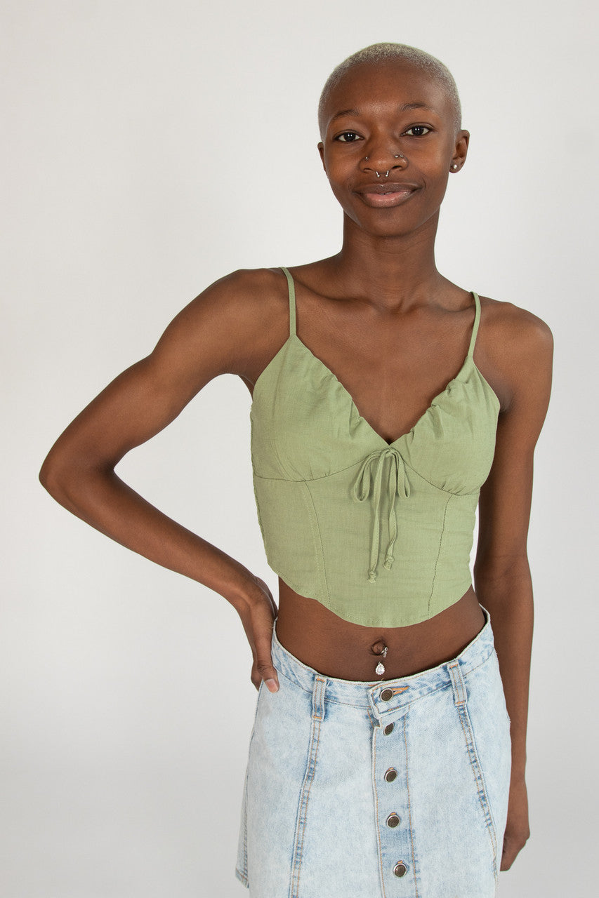 Linen Tie Front Cami