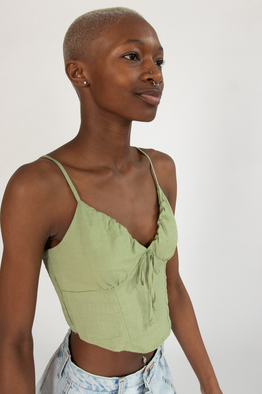 Linen Tie Front Cami