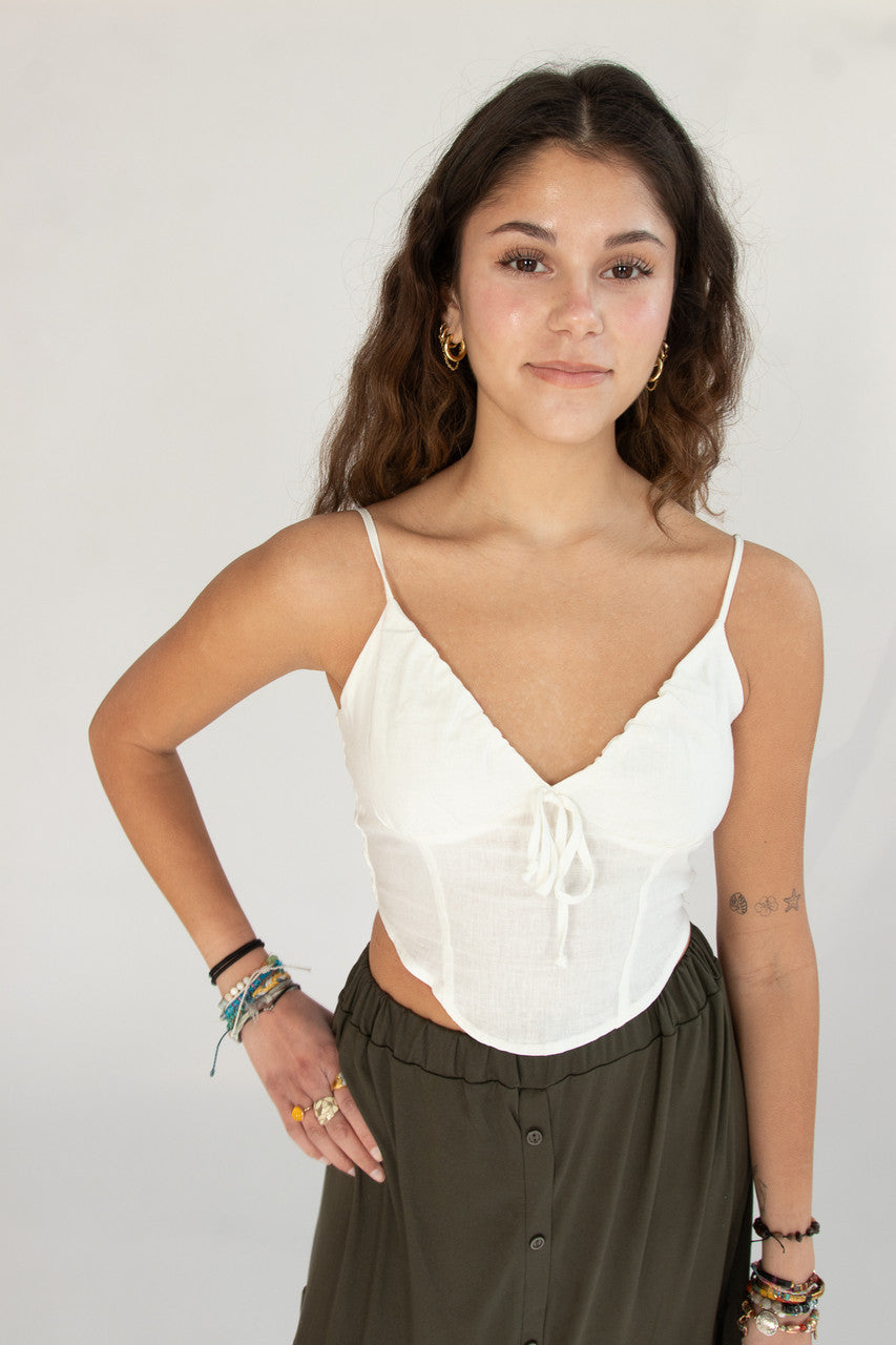 Linen Tie Front Cami