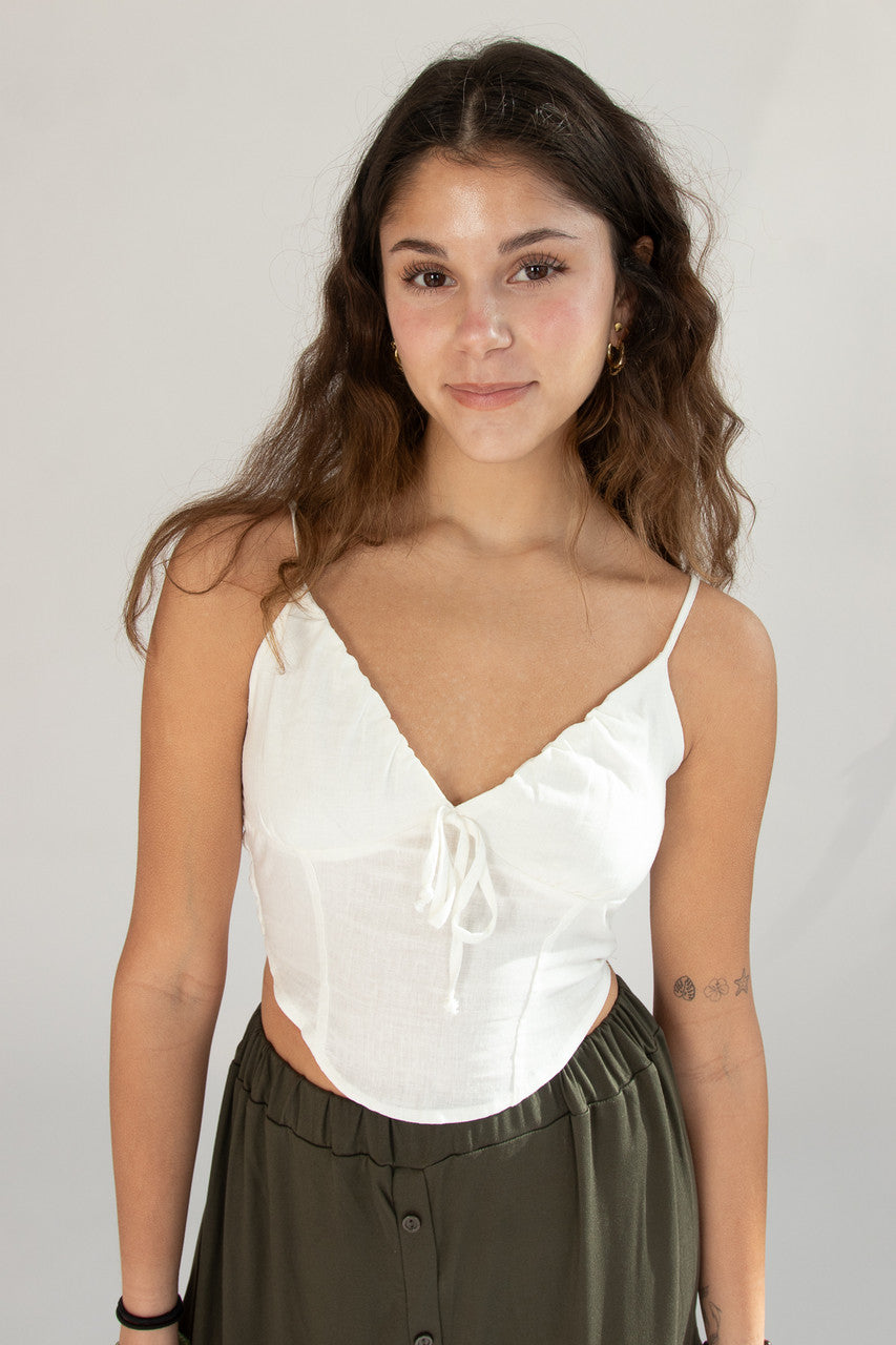 Linen Tie Front Cami