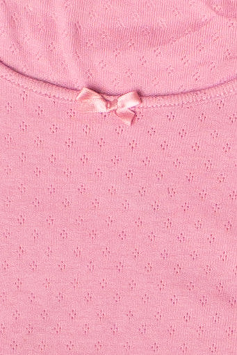 Long Sleeve Pointelle Bow Top