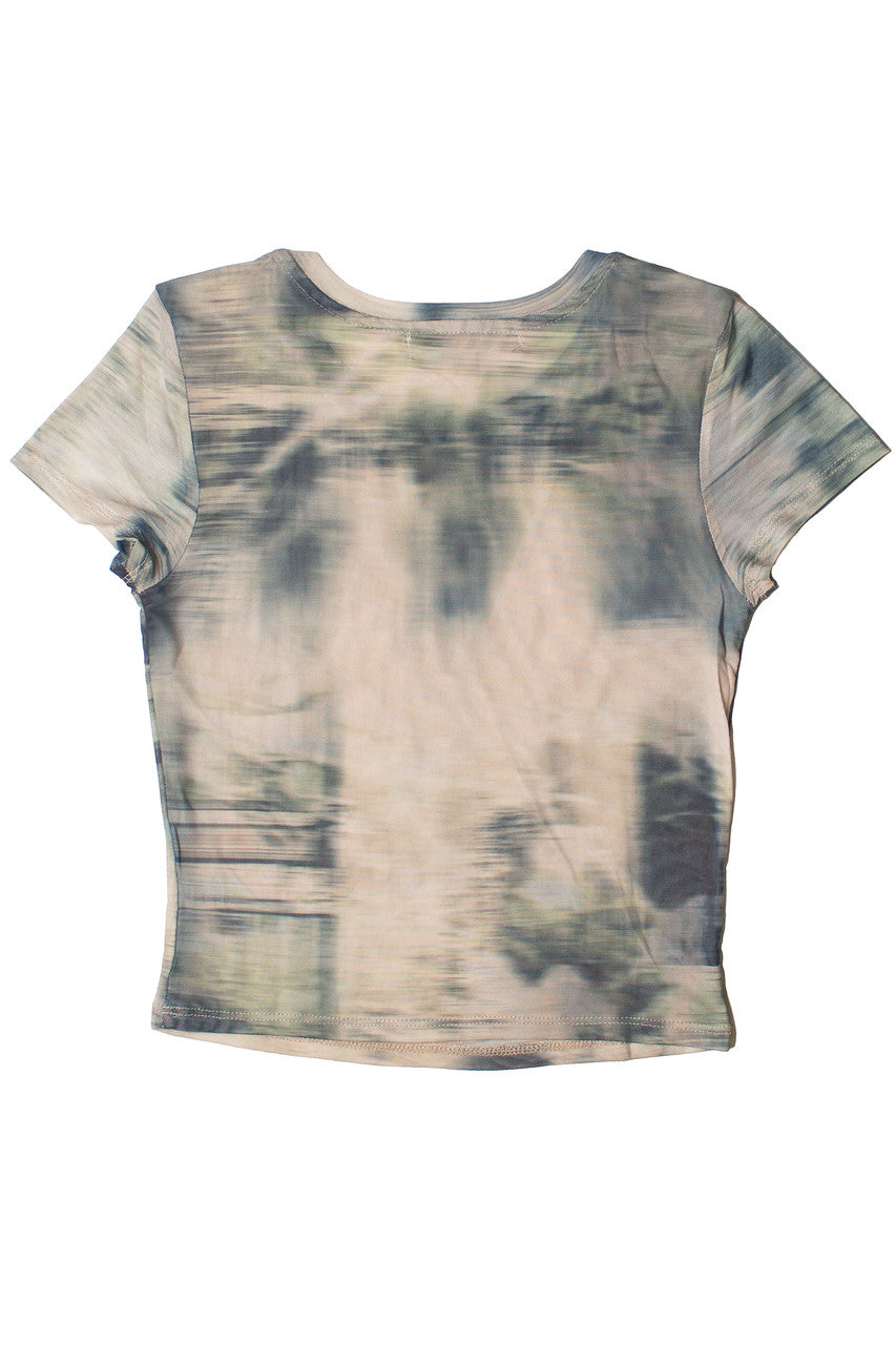 Mesh Rhinestone Butterfly Tee