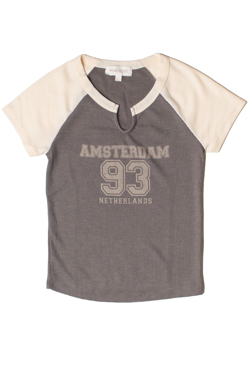 Waffle Knit Raglan Tee