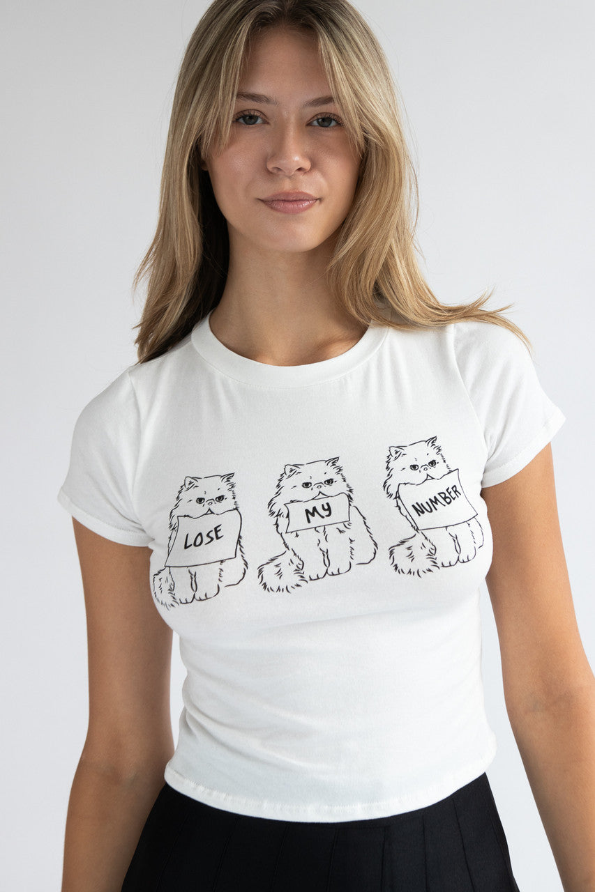 Lose My Number Baby Tee