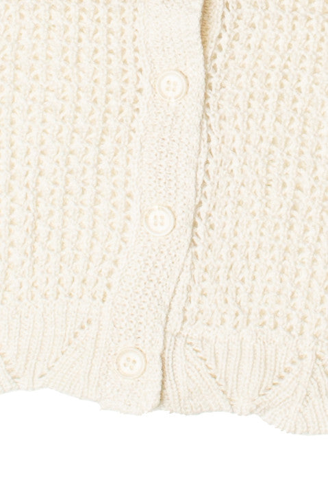 Short Sleeve Collared Crochet Cardigan