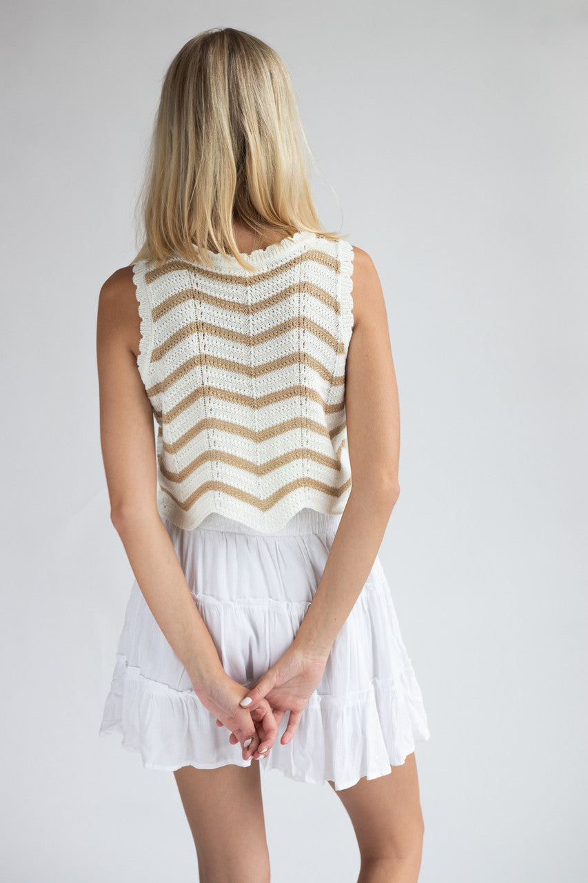 Tie Front Crochet Vest