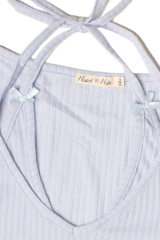 Layered Halter Bow Long Sleeve Top