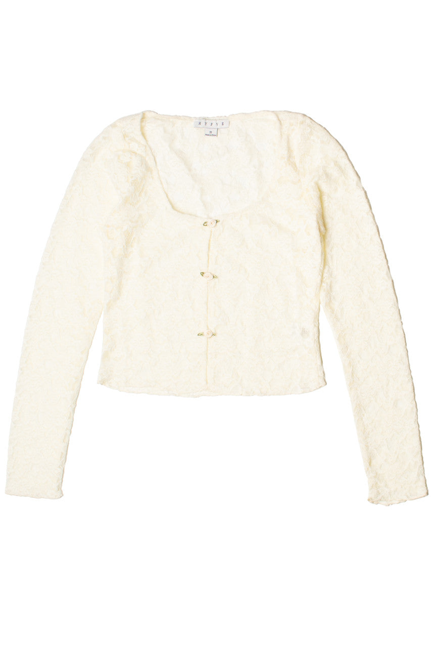 Rose Bud Lace Long Sleeve Top