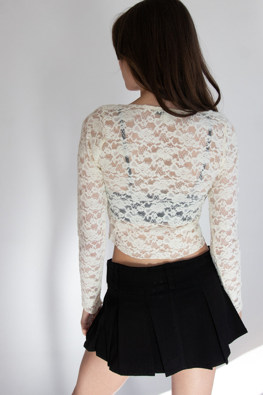 Rose Bud Lace Long Sleeve Top