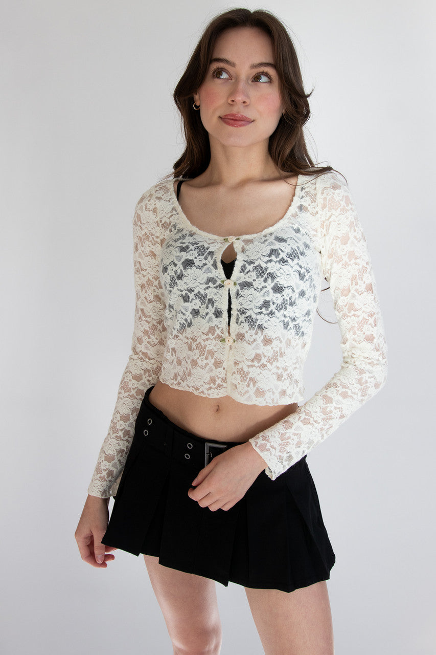Rose Bud Lace Long Sleeve Top