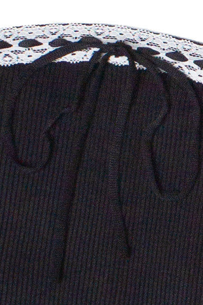 Lace Trim Ribbed Tube Top