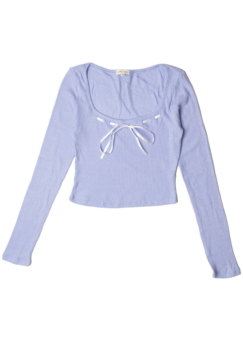 Long Sleeve Ribbon Bow Top