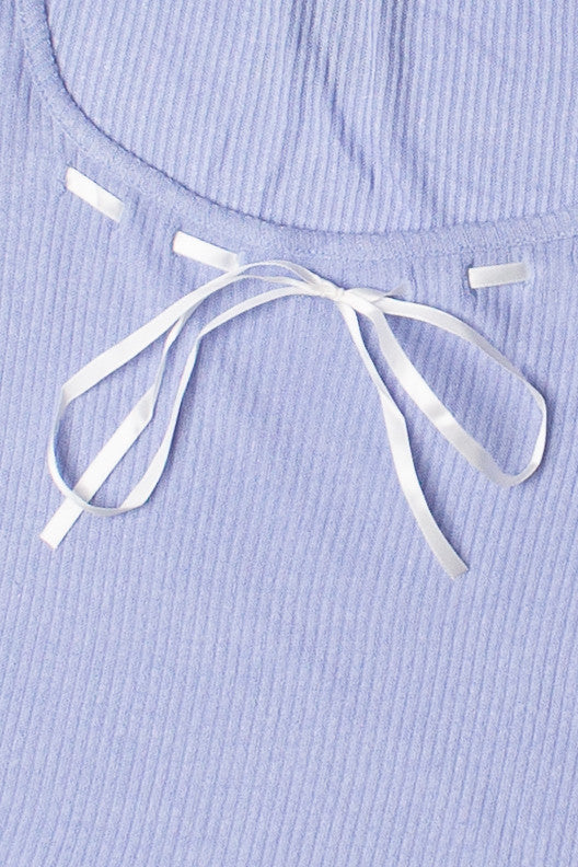 Long Sleeve Ribbon Bow Top