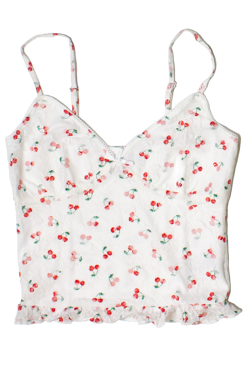 Cherry Print Lace Cami