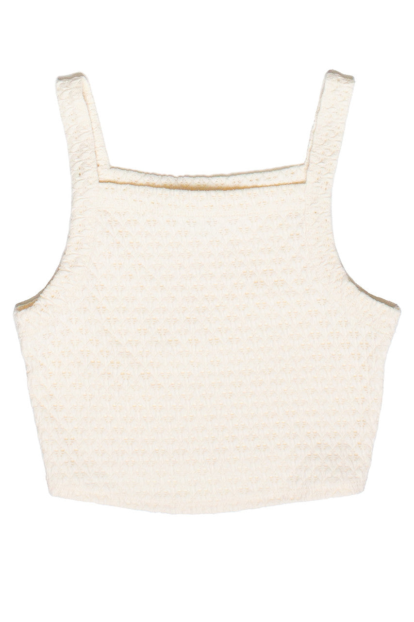 Textured Open Knit Tank Top