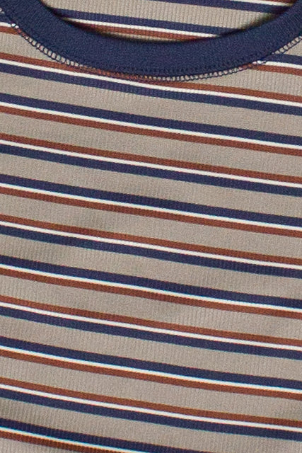 Striped Ringer Tee - Gray