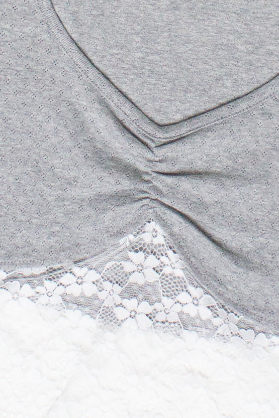Lace Hem Crop Tee