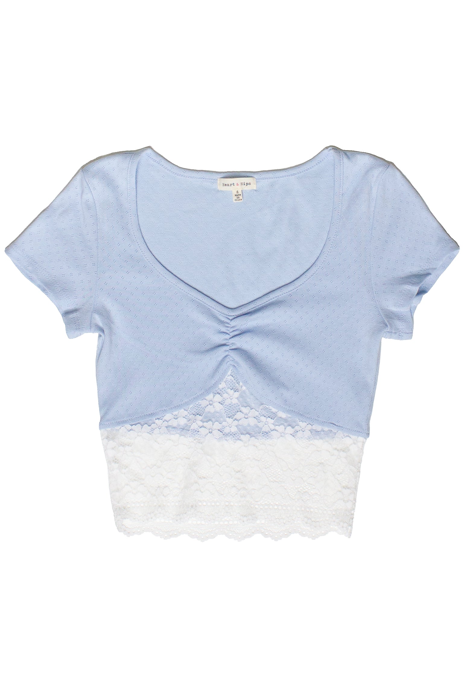 Lace Hem Crop Tee