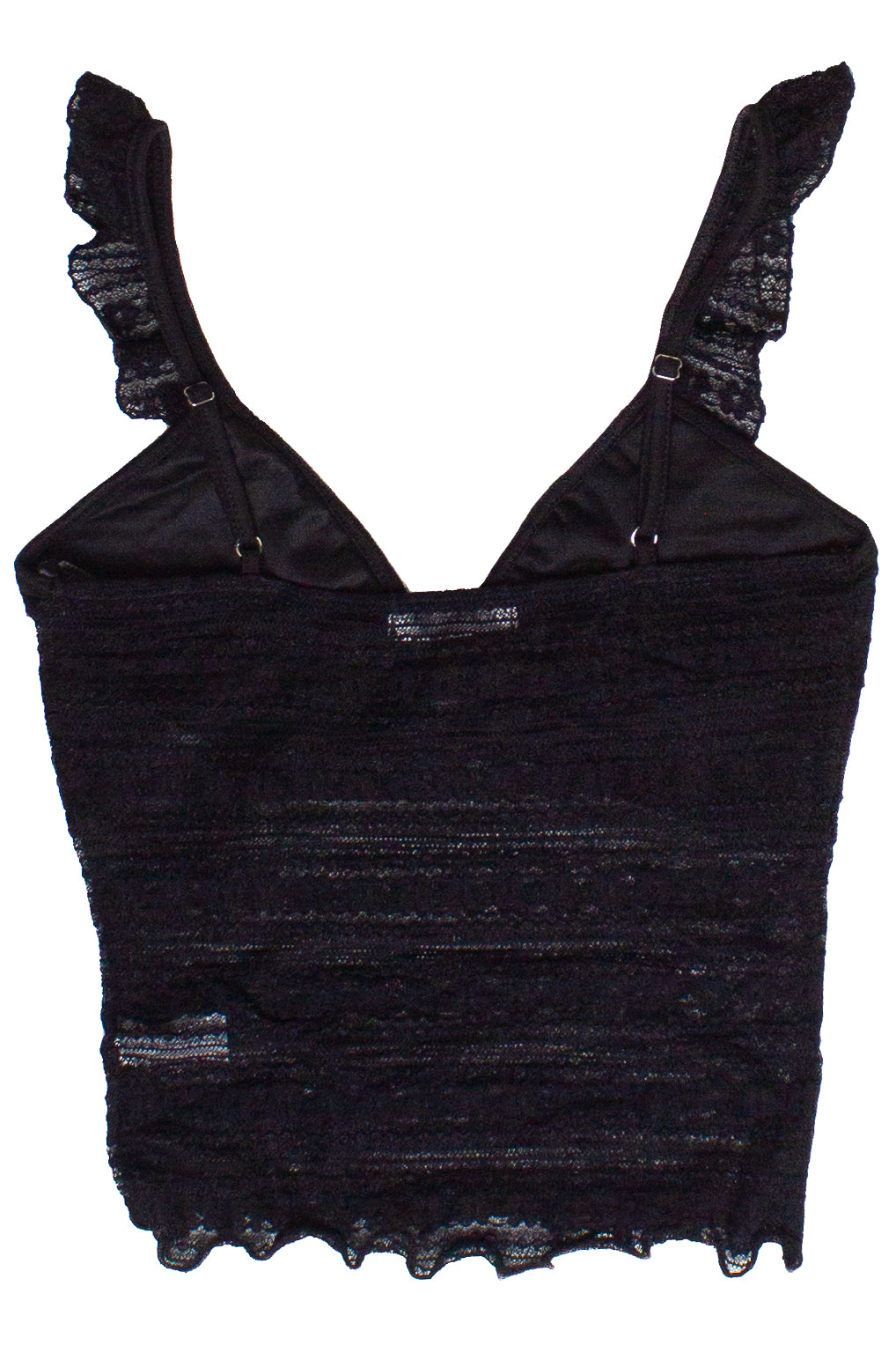 Ruffle Lace Tie Front Tank Top