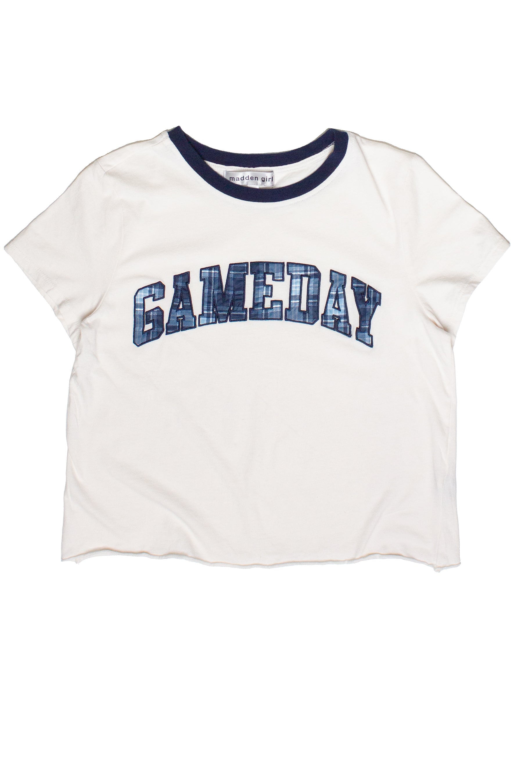 Game Day Raw Hem Ringer Tee
