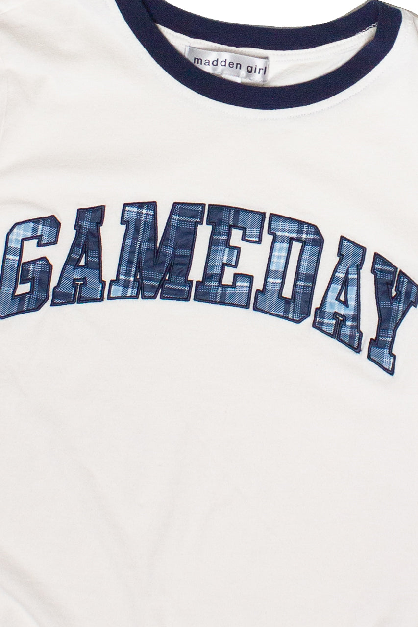 Game Day Raw Hem Ringer Tee