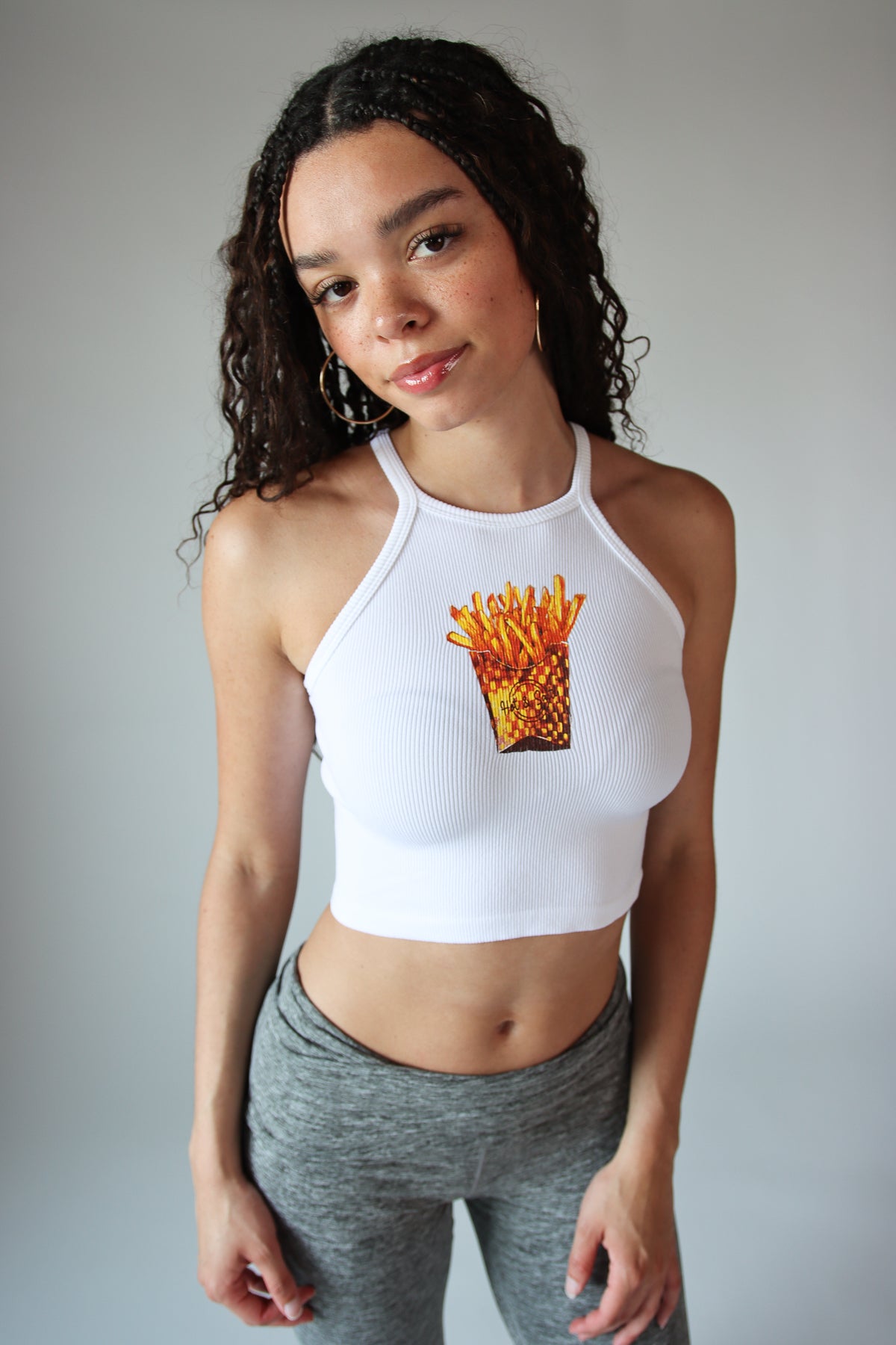 Hot Fries High Neck Seamless Tank Top
