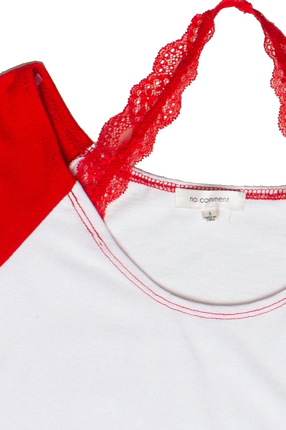 Lace Halter Raglan Tee