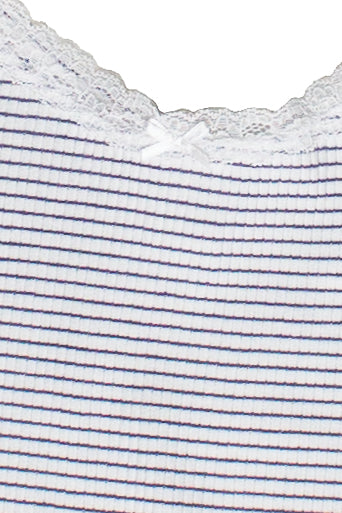 Lace Trim Striped Ribbed Cami