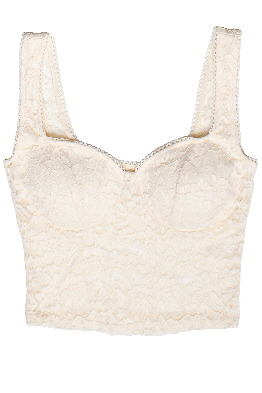 Lace Bustier Tank Top - Vanilla