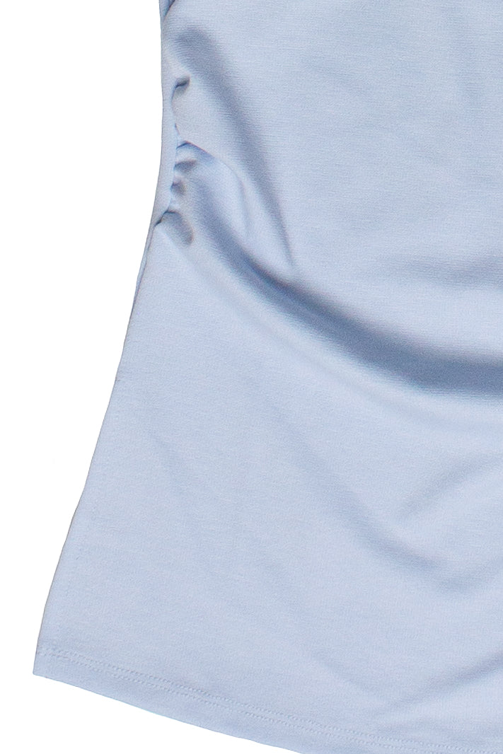 Side Ruched Tube Top - Light Blue