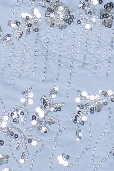 Sequin Beaded Tube Top - Light Blue