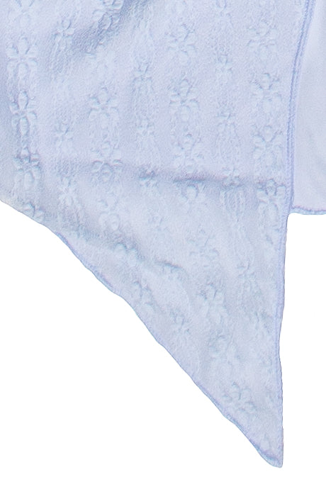 Lace Mesh Buckle Halter Top - Light Blue