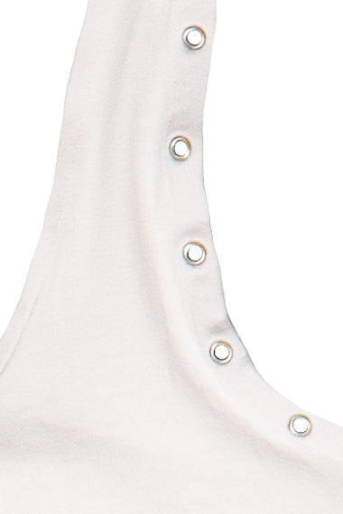 Grommet Halter Crop Top - White