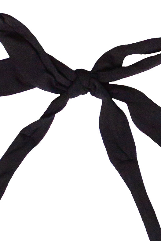Cowl Neck Ruched Halter Top - Black
